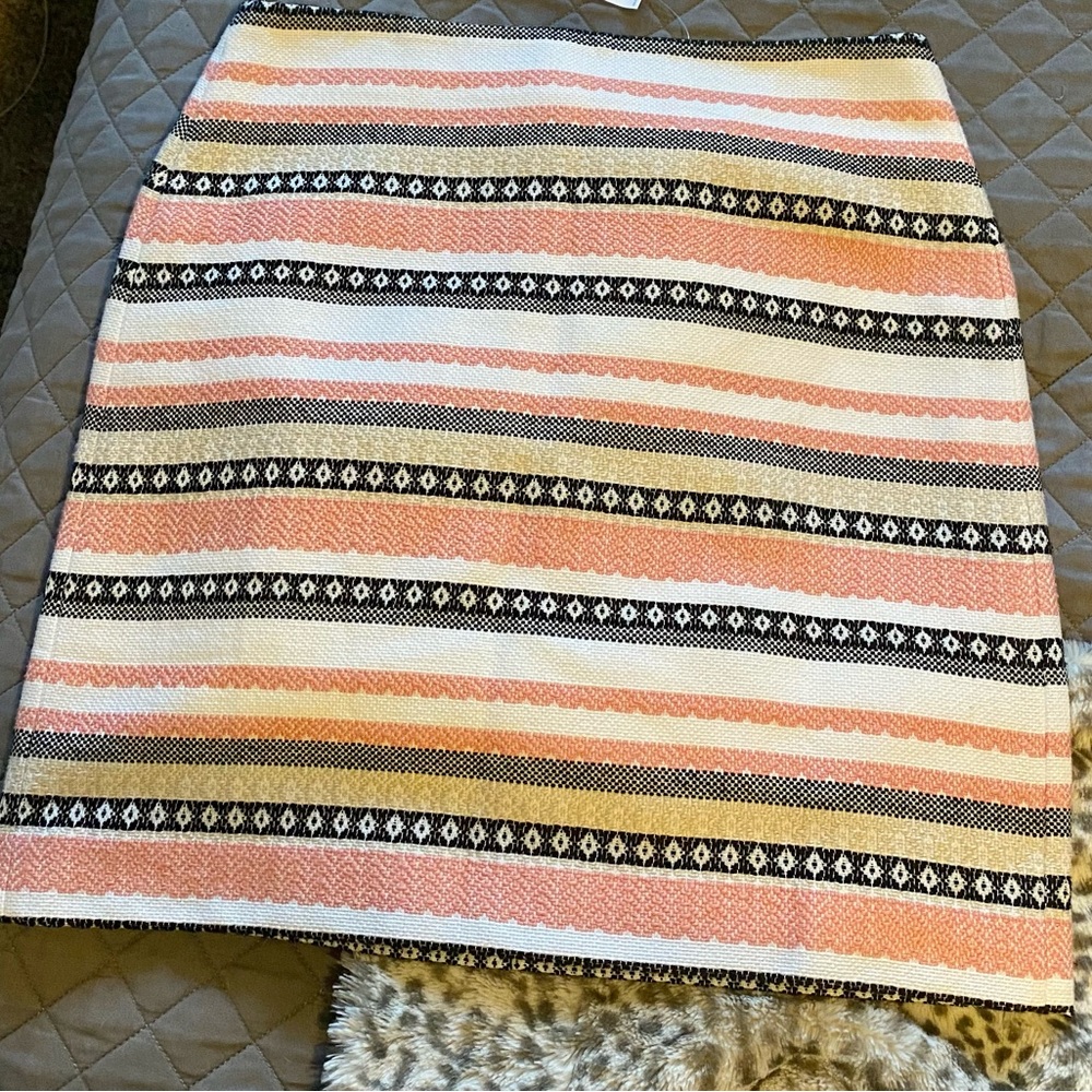 NWT. Loft striped work skirt.